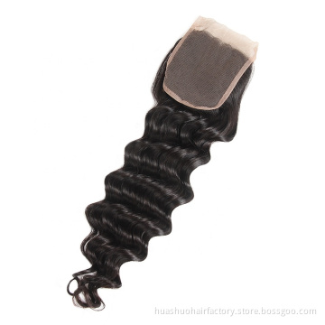 Single Donor Raw Unprocessed Cuticle Aligned Hair Bundles Loose Deep Wave Lace Closure